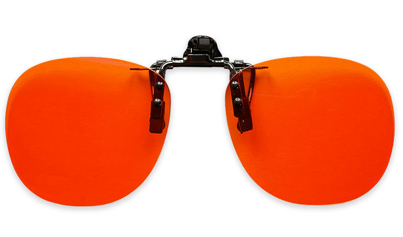 E-shop Oranžové klipy na okuliare blokujúce modré svetlo