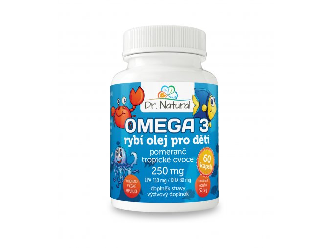 E-shop Dr. Natural Omega 3 rybí olej pre deti 250mg - 60 tabliet