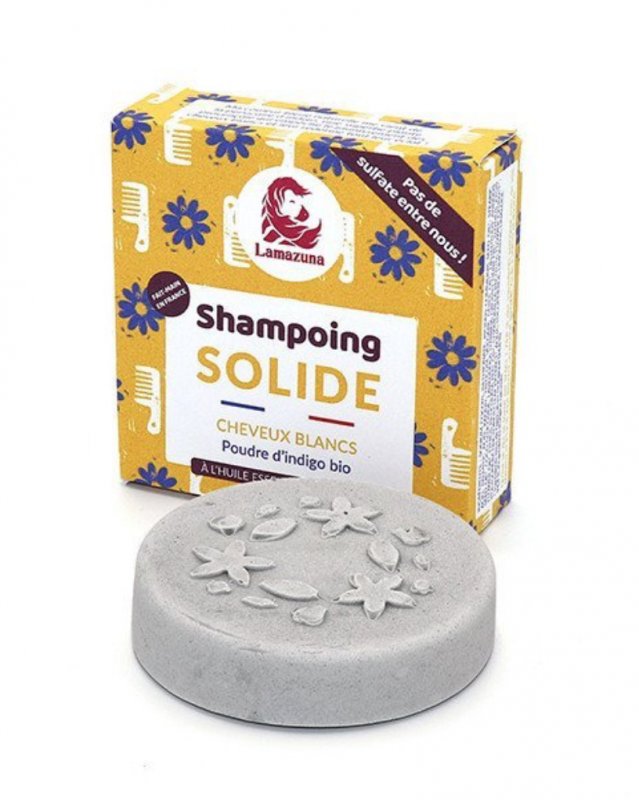 E-shop Lamazuna Tuhý šampón pre šedivé vlasy indigo (70 g)