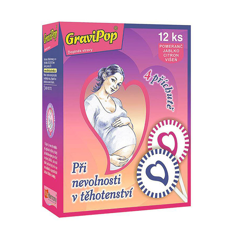 E-shop GraviPop® lízatko pri nevoľnosti v tehotenstve 12 ks