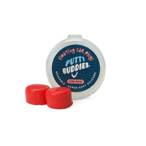 E-shop Putty Buddies - 1 pár Plávajúce silikónové štuple do uší Farba: Červená