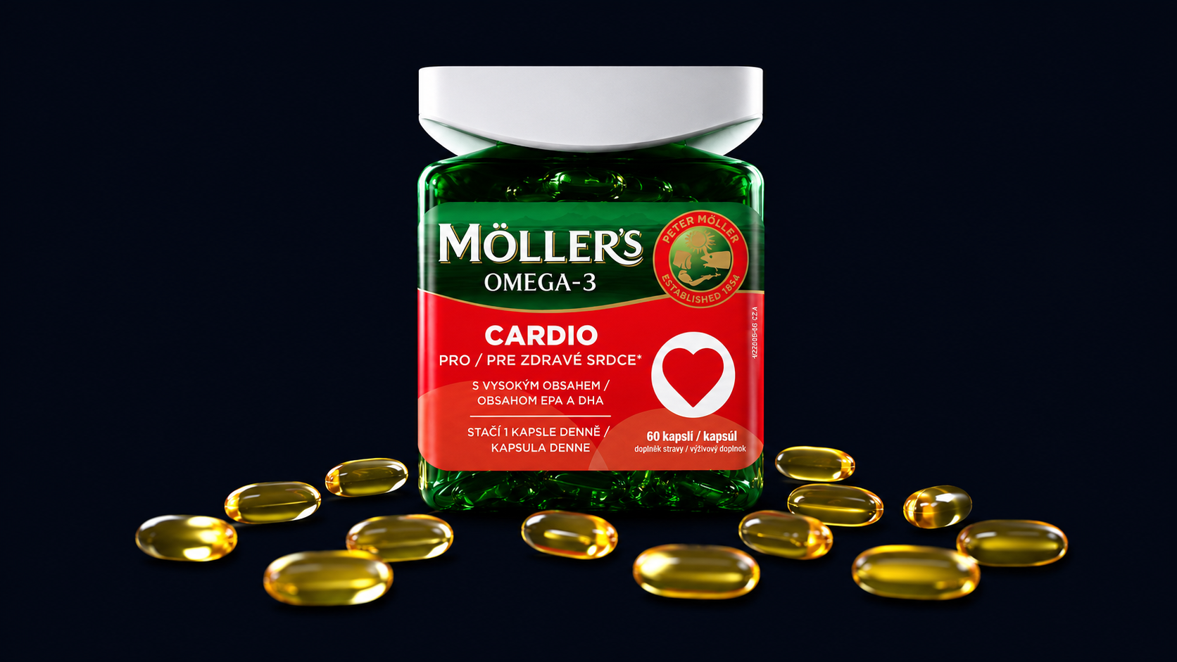 Möller's Omega-3 CARDIO 60 kapslí