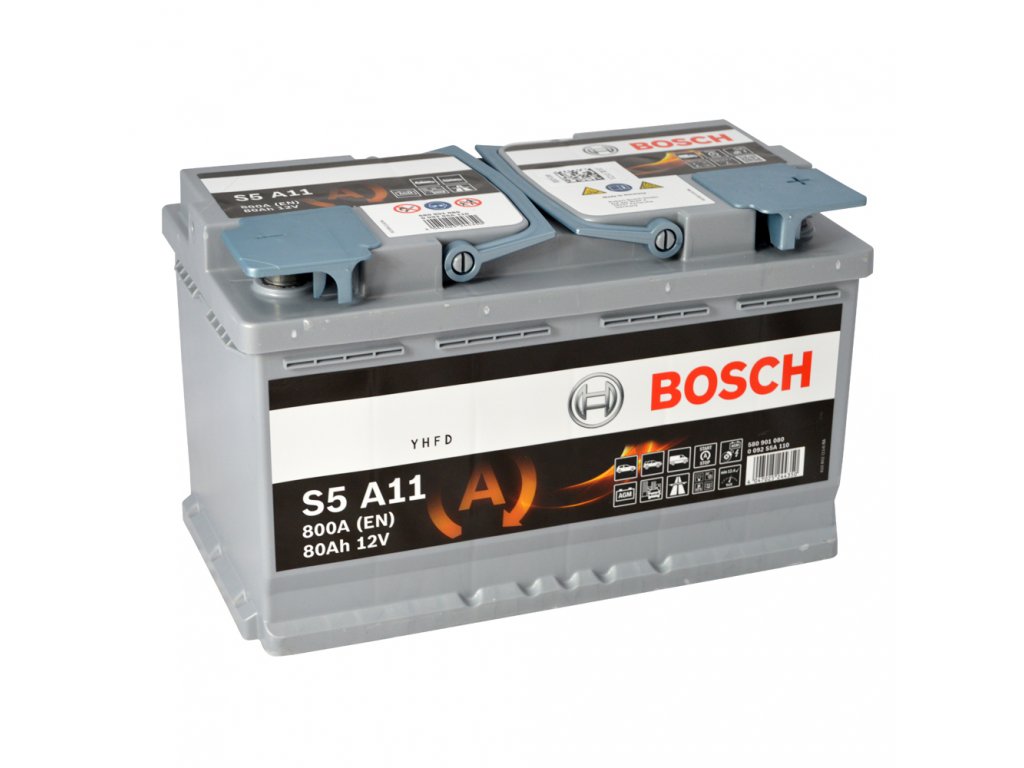 Autobaterie BOSCH S5A 110, 80Ah, 12V, AGM (0 092 S5A 110) 