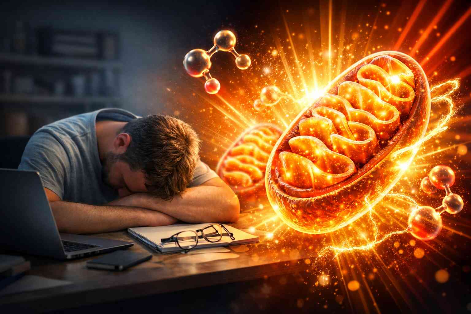 Mitochondria producing ATP and metabolic water