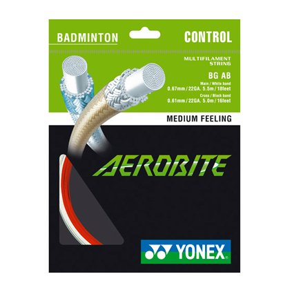 Badmintonový výplet YONEX AEROBITE - 10 m (Barva bílá;červená, kód KAEROB10-501)