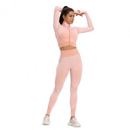 Yoga Sense fitness set dámský růžová (Velikost oblečení S)
