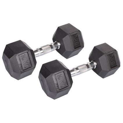 Hex Rubber Dumbbell činka 1 pár