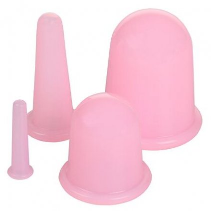 Cups 4Pack masážní silikonové baňky růžová
