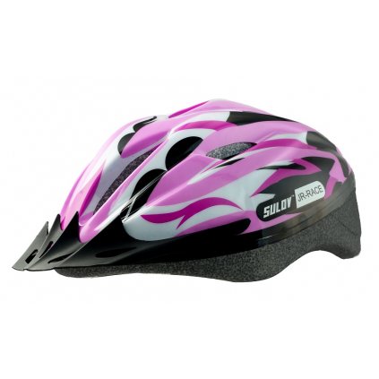 Dětská cyklo helma SULOV® JR-RACE-G, růžovo-zelená (Helma velikost M)