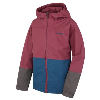 Dětská hardshell bunda Nicker K tm. vínová/tm. modrá (Velikost 122-128)