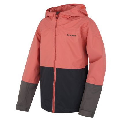 Dětská hardshell bunda Nicker K růžová/tm. šedá (Velikost 122-128)