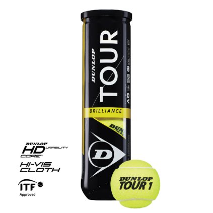 Tenisové míče DUNLOP TOUR Brilliance 4BP (Velikost Univerzální)
