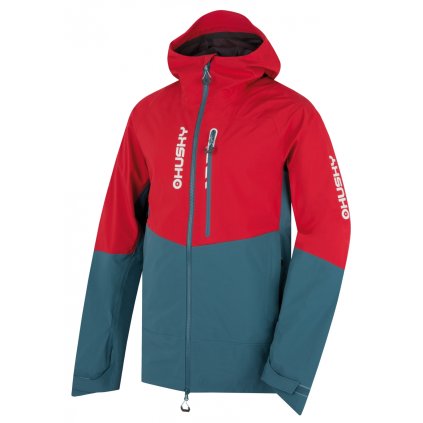 Pánská hardshell bunda Nicco M red/turquoise (Velikost L)
