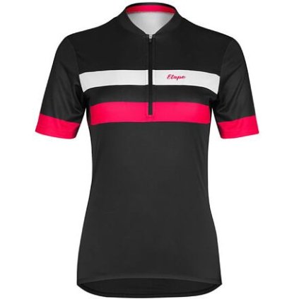 Clara 2.0 cyklistický dres černá-růžová (Velikost oblečení L)