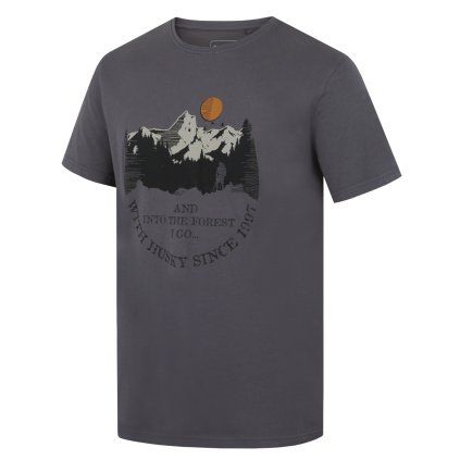 Pánské bavlněné triko Tee Moon M dark grey (Velikost L)