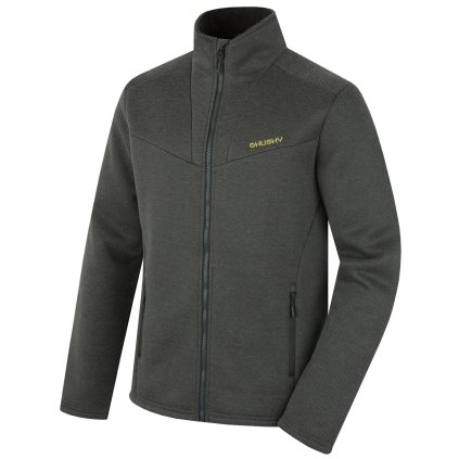 Pánský svetr na zip Akra M dark khaki (Velikost L)