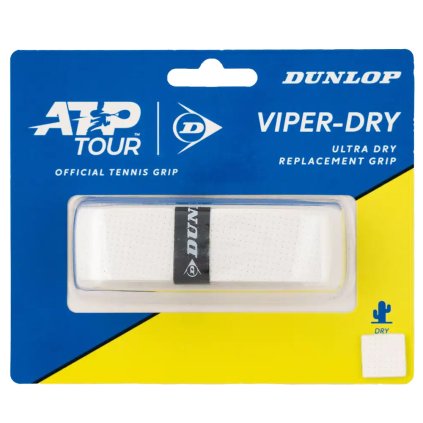 Tenis omotávky DUNLOP ATP VIPER-DRY Grip 1,8 mm bílá (Velikost Univerzální)