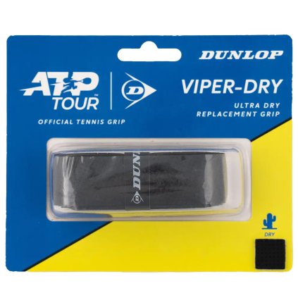 Tenis omotávky DUNLOP ATP VIPER-DRY Grip 1,8 mm černá (Velikost Univerzální)