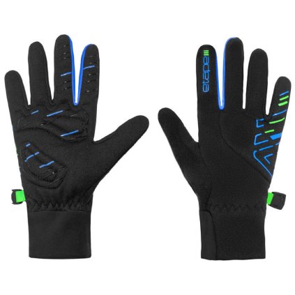 Puzzle dětské rukavice černá-modrá (Velikost oblečení 7-8)