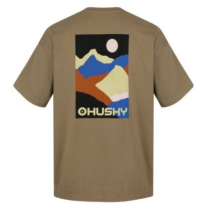 Pánské bavlněné triko Tee Panorama M light khaki (Velikost L)