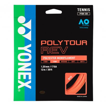 Tenisový výplet YONEX PolyTour REV 120 - 12 m - oranžový