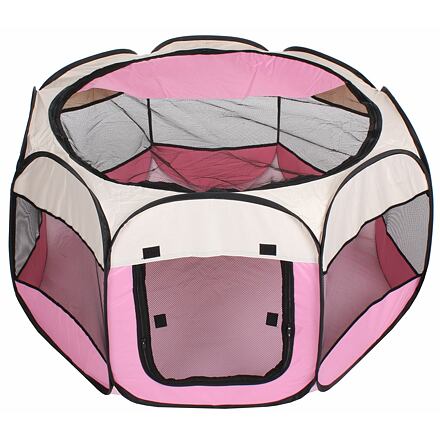 Merco Pet Octagonal ohrádka pro psy bílá-růžová