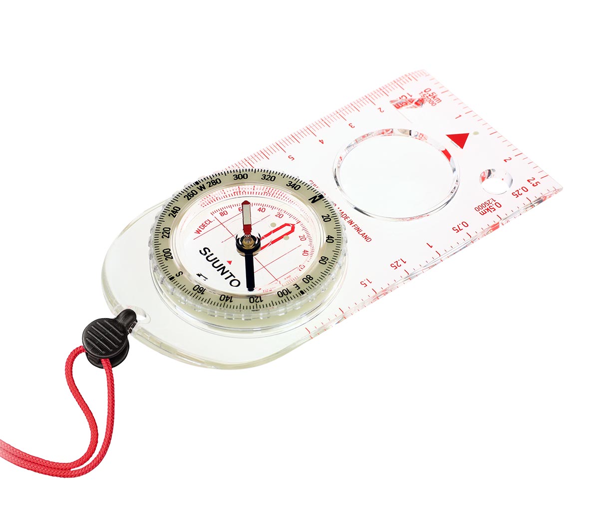 Suunto A-30 - destičková buzola s lupou a otvory pro zakreslování