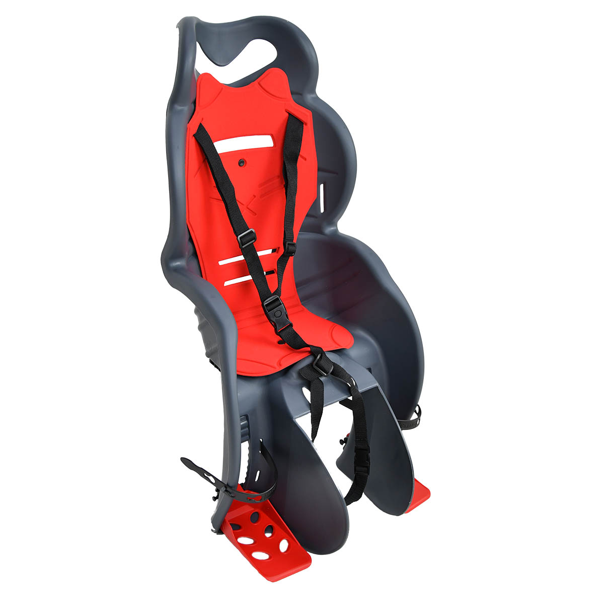 RULYT® Zadní dětská cyklosedačka FLORIDA 9 - 22 kg, na zadní nosič, šedo-červená