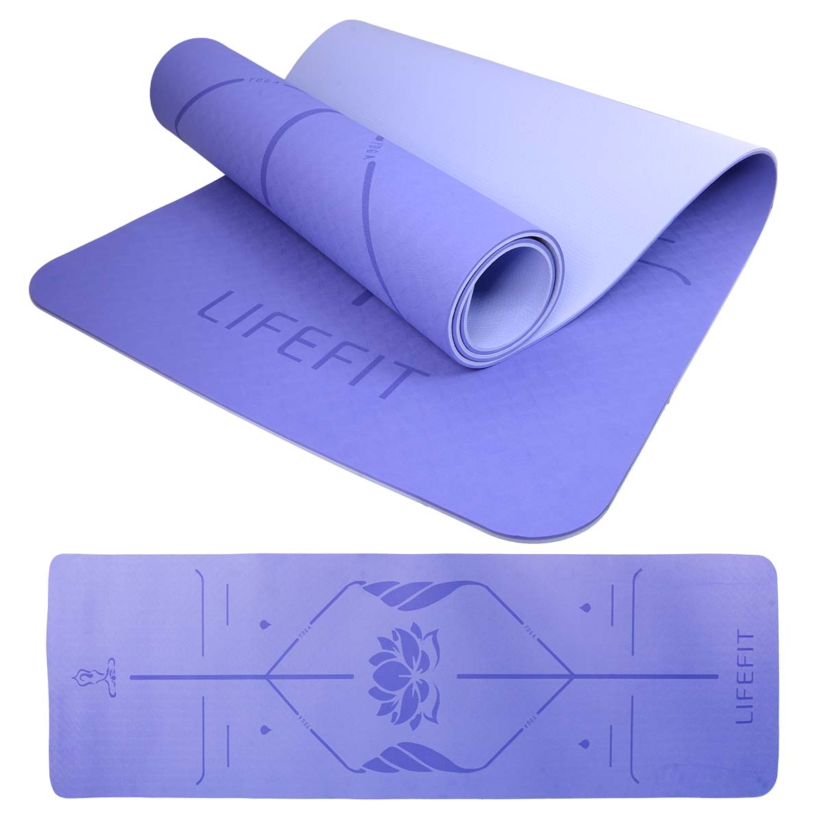 Jogamatka lifefit yoga mat lotos duo, 183x58x0,6cm, modrá