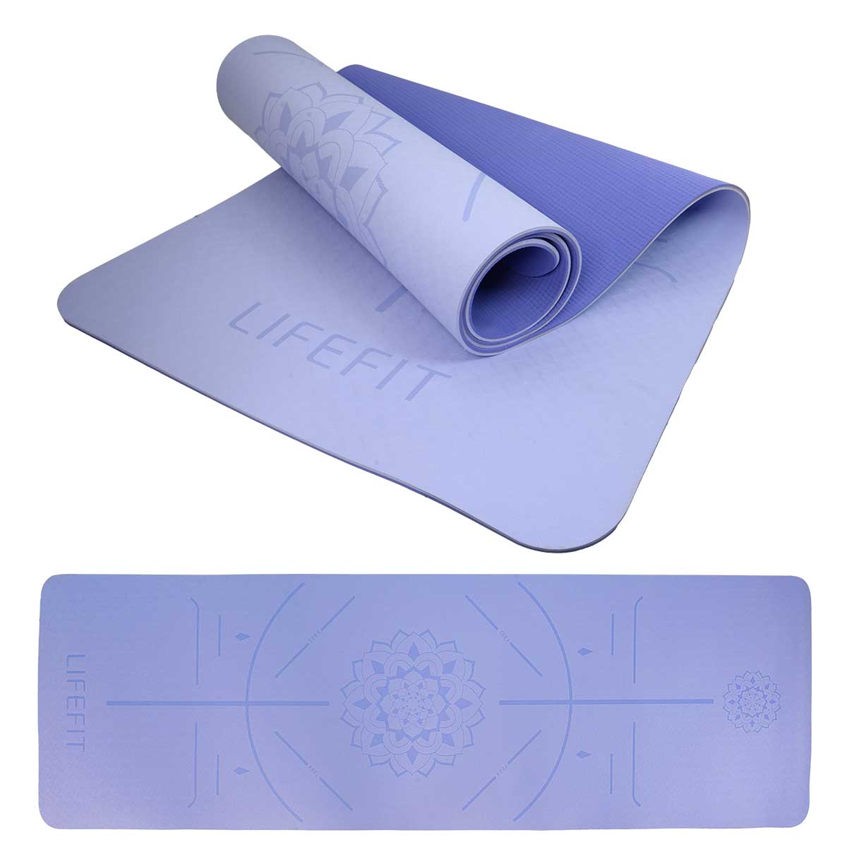 Jogamatka lifefit yoga mat relax duo, 183x58x0,6cm, modrá