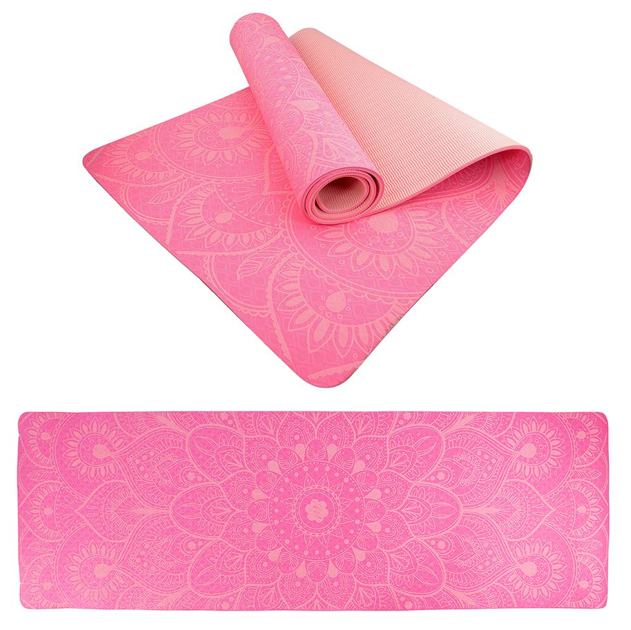 Lifefit Podložka Yoga MAT Mandala Duo 183x58x0,6cm růžová