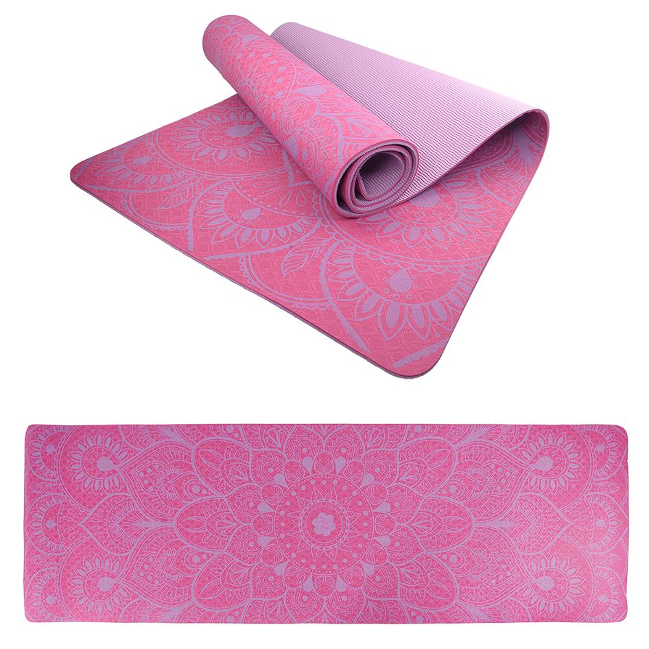 Jogamatka lifefit yoga mat mandala duo, 183x58x0,6cm, bordó