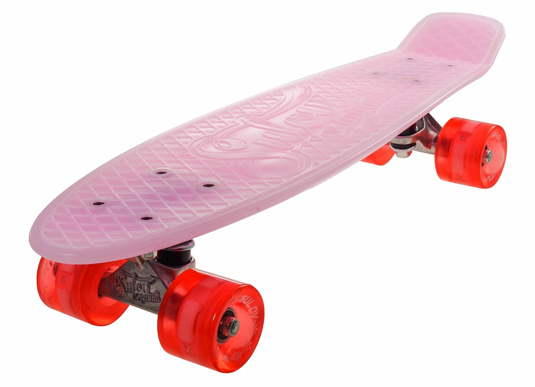 Sulov Penny board 22" Burn Rider růžový fosforeskující blikající kolečka