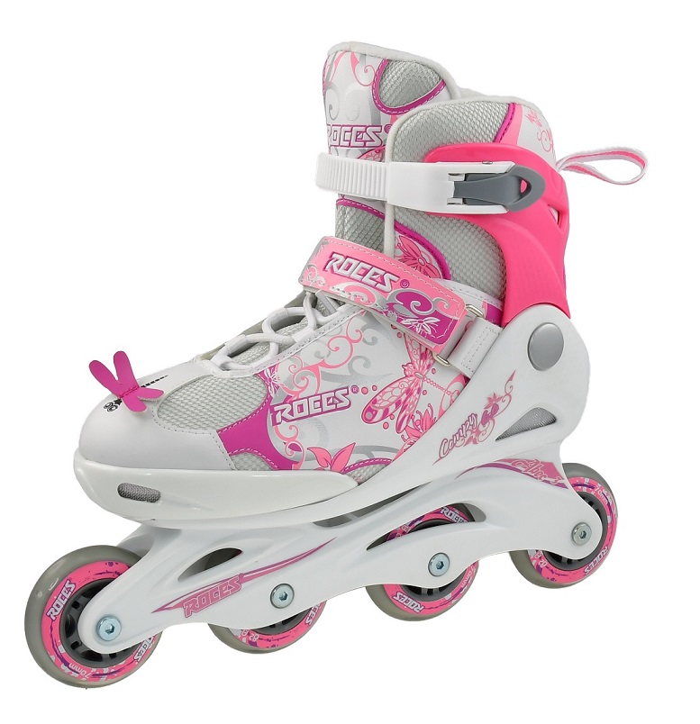 Kolečkové brusle ROCES COMPY 6.0 Girl, bílo - růžové