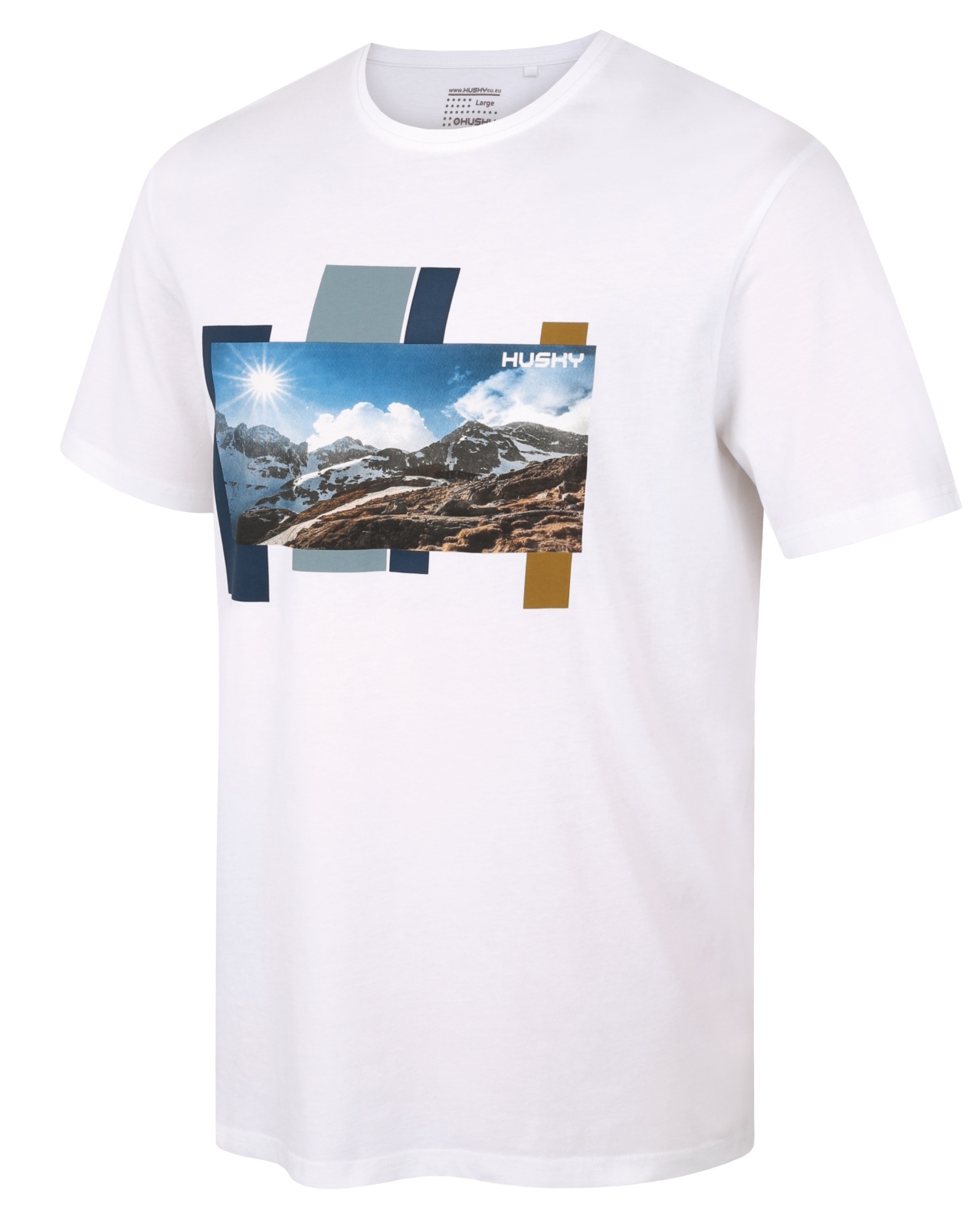 Husky Pánské bavlněné triko Tee Skyline M white Velikost: XXL