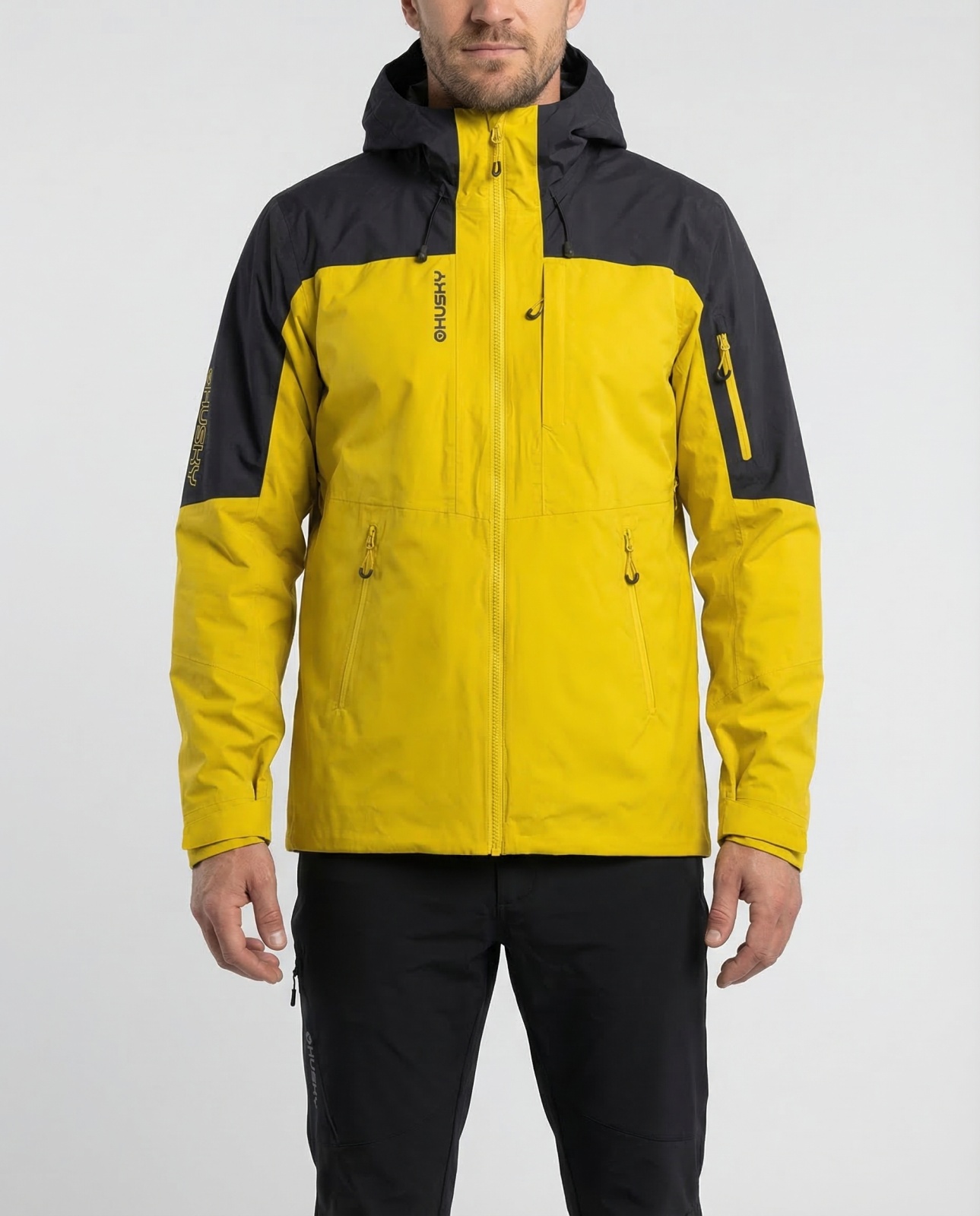 Husky Nickin M S, black/mustard Pánská hardshell bunda