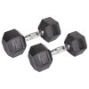 Hex Rubber Dumbbell činka 1 pár (Hmotnost 5 kg)