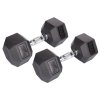 Hex Rubber Dumbbell činka 1 pár (Hmotnost 5 kg)