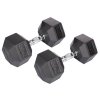 Hex Rubber Dumbbell činka 1 pár (Hmotnost 5 kg)