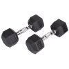 Hex Rubber Dumbbell činka 1 pár (Hmotnost 5 kg)