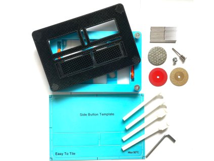 Full set Hidden wc Geberit Sigma SIDE BUTTON icl. Blue BASE and templ. 3 in 1 for CutOut Button