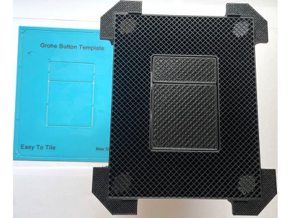 Hidden Grohe WC Flush Button Strait Edge icl. template for Cutout Button