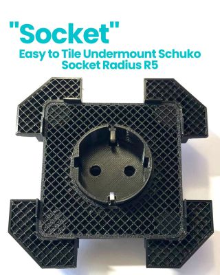 Easy to Tile Undermount Schuko Socket Radius R5. A modern and elegant solution for installing an electrical outlet...