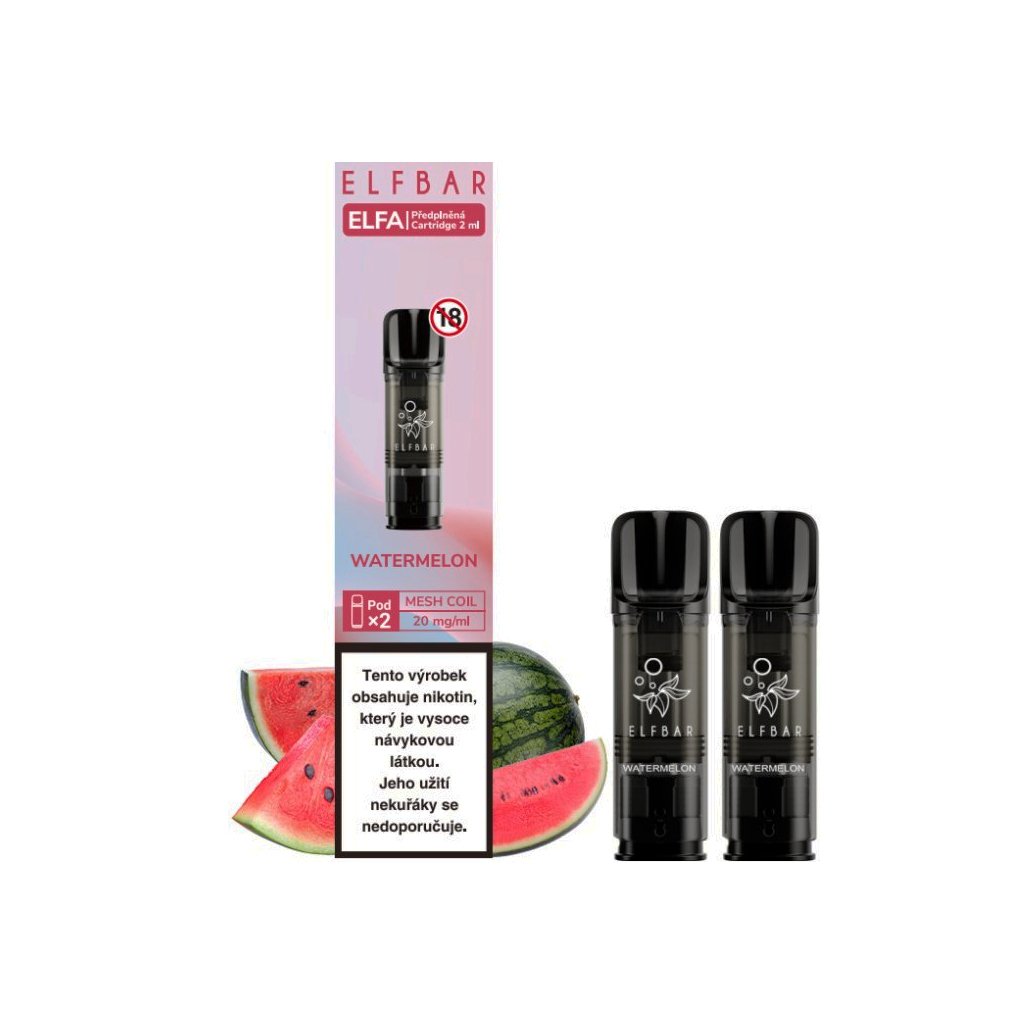 elf bar elfa pods cartridge 2pack watermelon vodni meloun 20mg