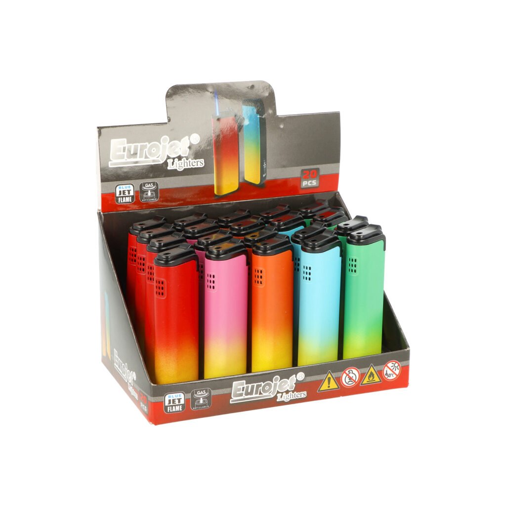 4552 2 box 20 ks zapalovac eurojet stick metal rainbow