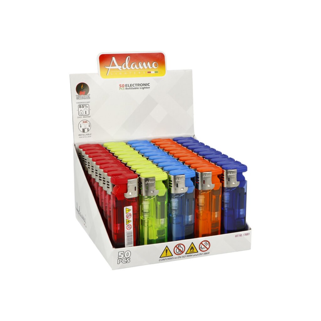 4476 3 box 50 ks zapalovac adamo piezo turbo colored