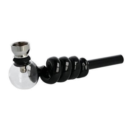 8687 1 slukovka sklenena spiral cerna 14 cm