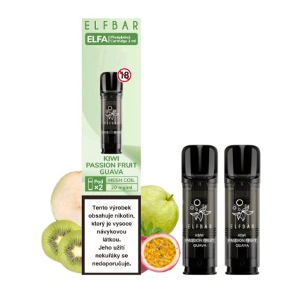 elf bar elfa pods cartridge 2pack kiwi passion fruit guava kiwi marakuja guava 20mg