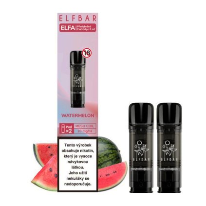 elf bar elfa pods cartridge 2pack watermelon vodni meloun 20mg