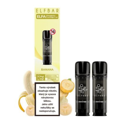 elf bar elfa pods cartridge 2pack banana banan 20 mg